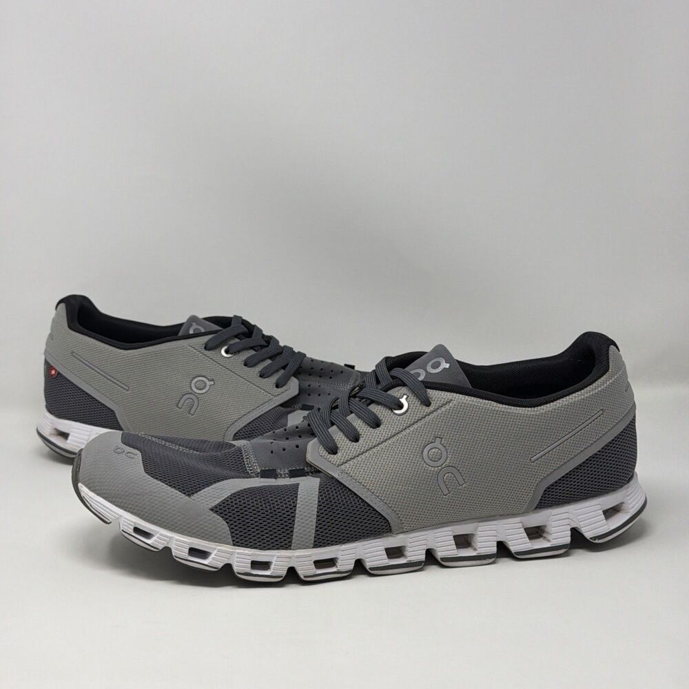 On Running Cloud Gray Mesh Athletic Running Sneakers Mens 14 EU49 AUTH